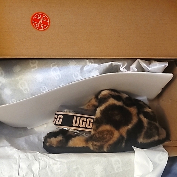 Fluff Yeah Slide, Panther Print, Brown/Tan, Size 10 (EU 27.5) Toddler ,NIB! - Picture 7 of 8